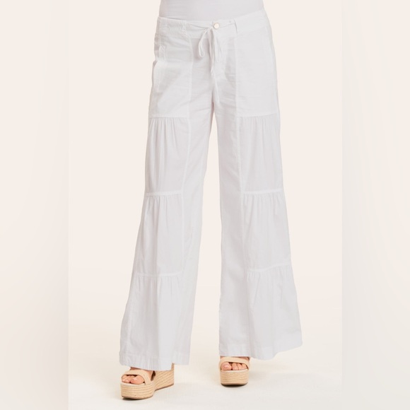 XCVI Pants - XCVI Terraced Wide-leg Pants, White